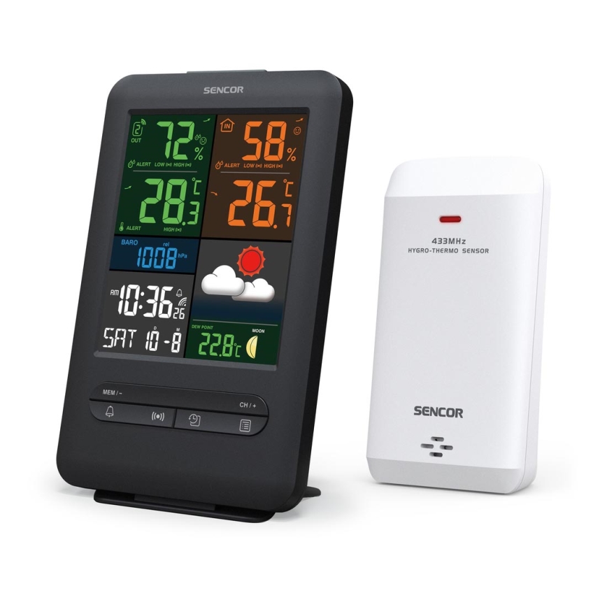 Sencor - Weer Station met Kleur LCD Scherm 5V/1xCR2032