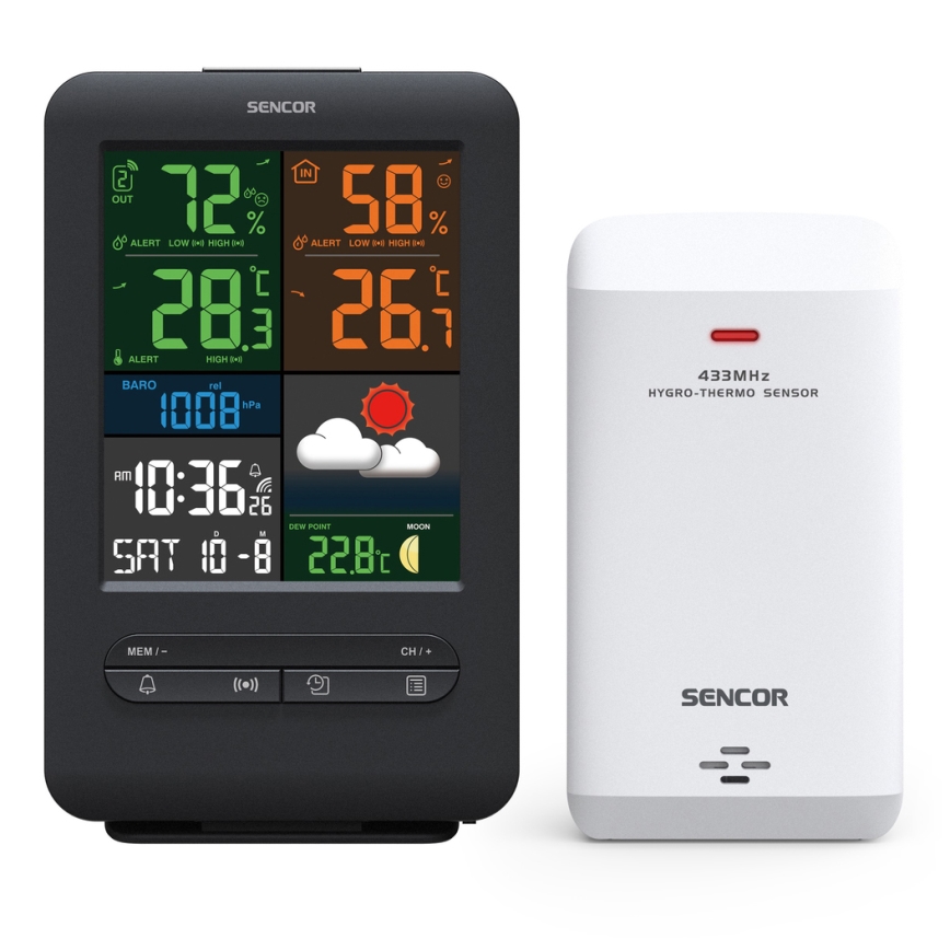 Sencor - Weer Station met Kleur LCD Scherm 5V/1xCR2032