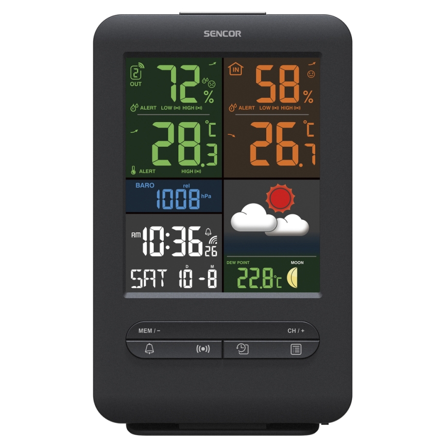 Sencor - Weer Station met Kleur LCD Scherm 5V/1xCR2032