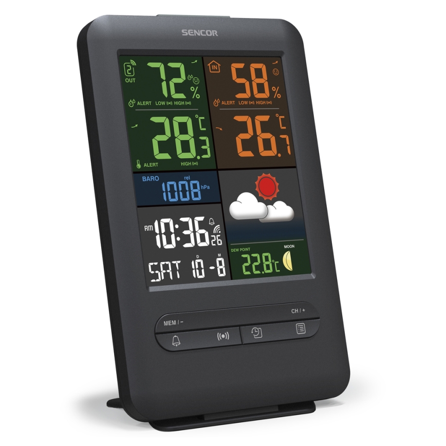 Sencor - Weer Station met Kleur LCD Scherm 5V/1xCR2032