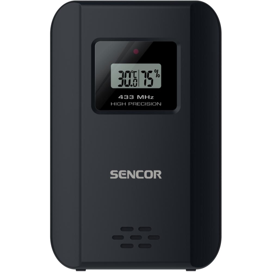 Sencor - Weerstation met kleuren LCD-scherm en wekker 3xAAA + 2x AA zwart