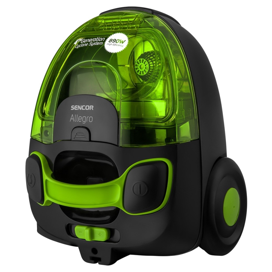 Sencor - Zak-loze Stofzuiger 1,5 l 890W/230V groen/zwart