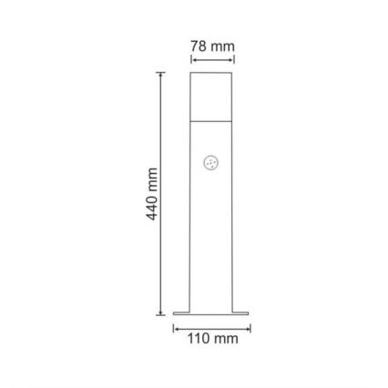 Sensorlamp voor buiten NEW YORK 1xE27/12W/230V IP44 44 cm antraciet