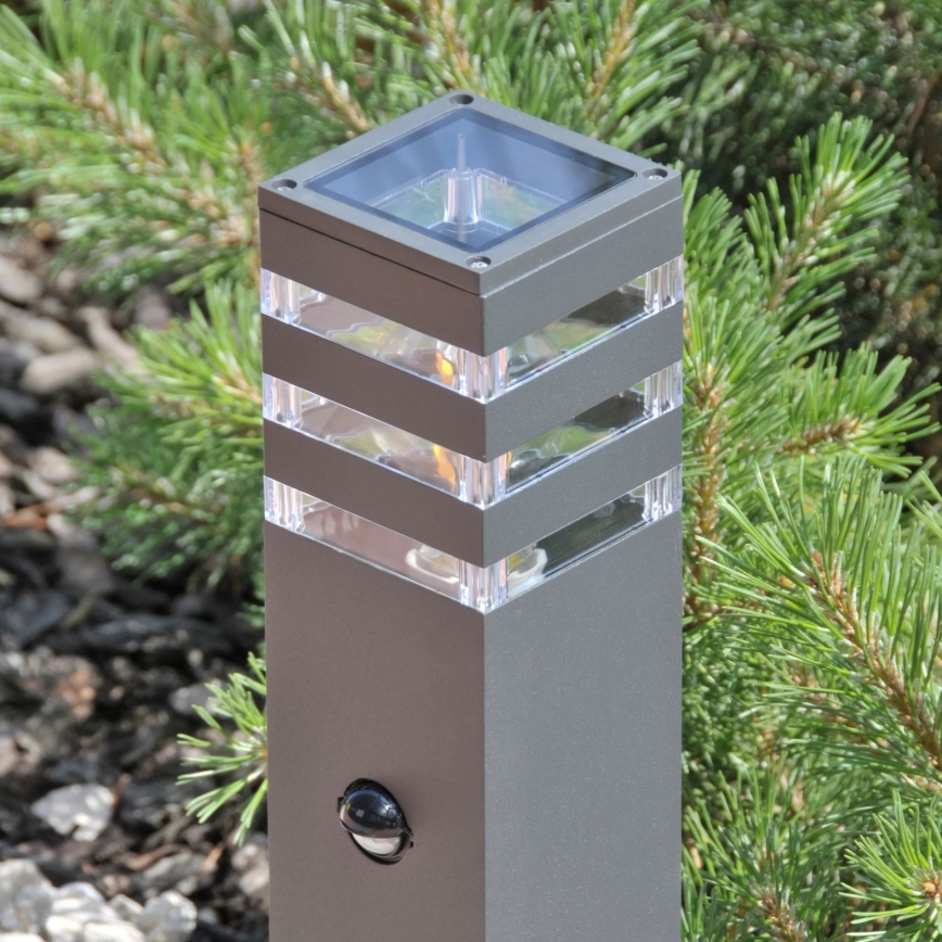 Sensorlamp voor buiten TEKSAS 1xE27/12W/230V IP44 74 cm antraciet