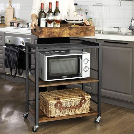 Serveertrolley MARGE, bruin/zwart