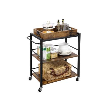 Serveertrolley MARGE, bruin/zwart