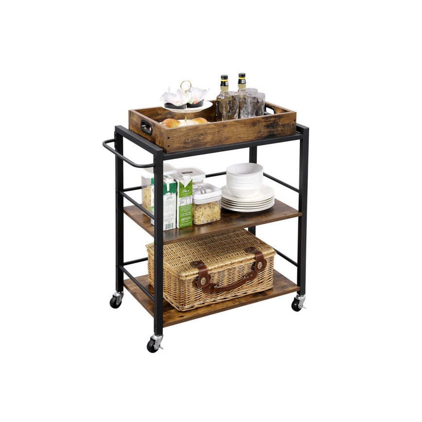 Serveertrolley MARGE, bruin/zwart