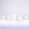 Service à café en porcelaine, 15 pièces, blanc