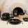 Service de table 12 pièces en porcelaine, noir