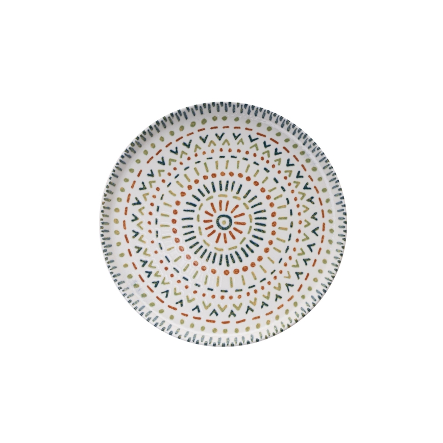 Service de table 12 pièces multicolores en porcelaine