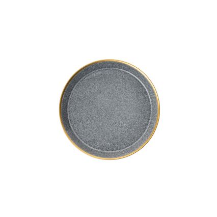 Service de table 16 pièces en porcelaine, anthracite et doré