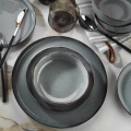 Service de table 16 pièces gris/porcelaine