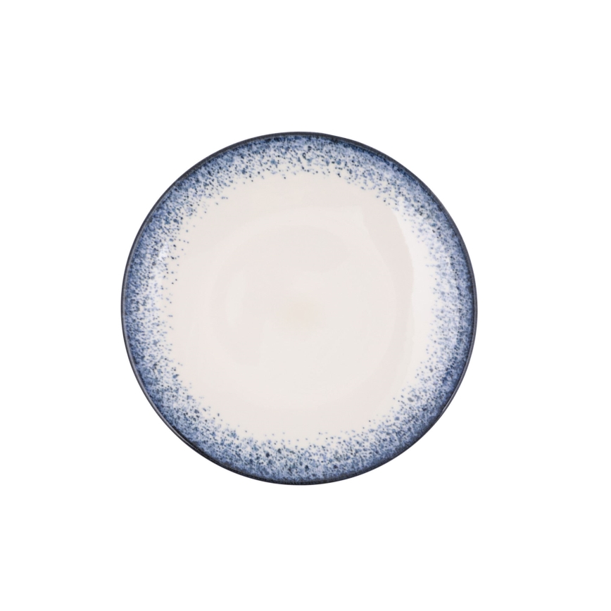 Service de table 18 pièces blanc/bleu/porcelaine