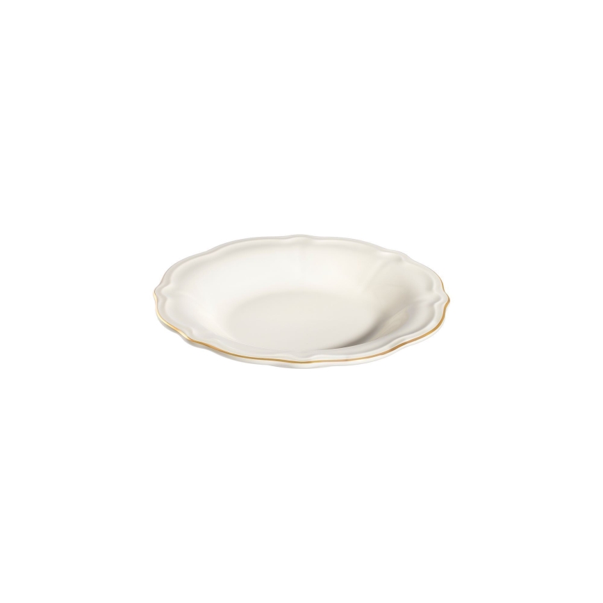 Service de table 18 pièces blanc/doré/porcelaine