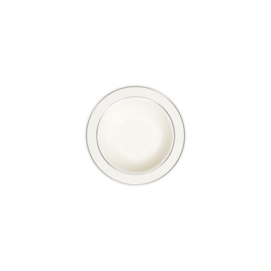 Service de table 18 pièces crème/argent/porcelaine