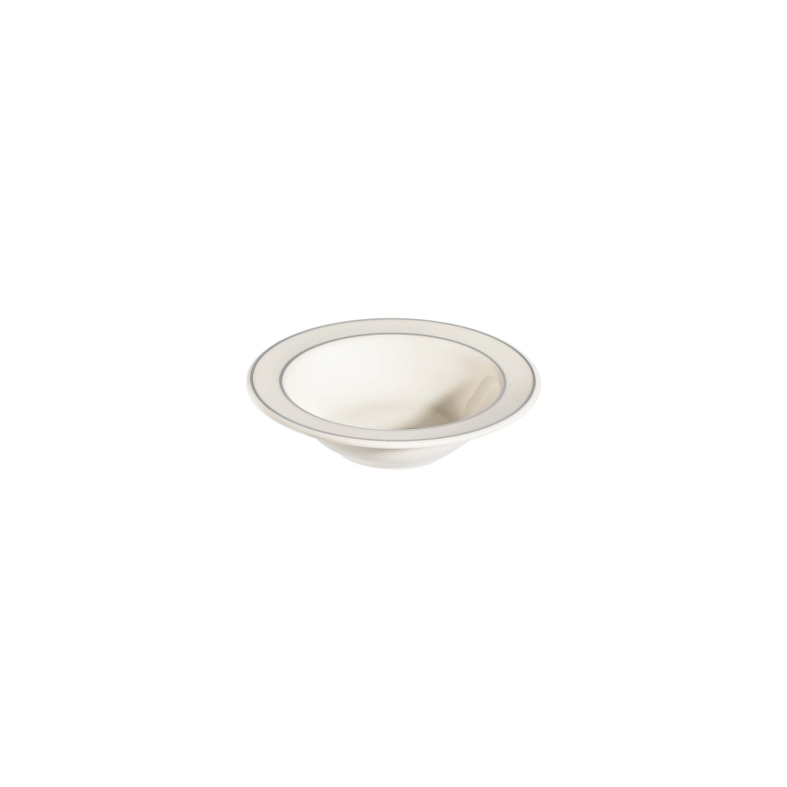 Service de table 18 pièces crème/argent/porcelaine