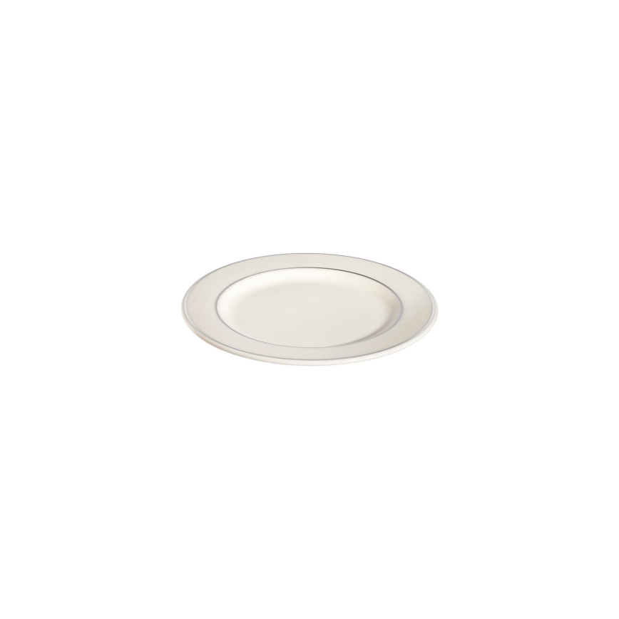 Service de table 18 pièces crème/argent/porcelaine