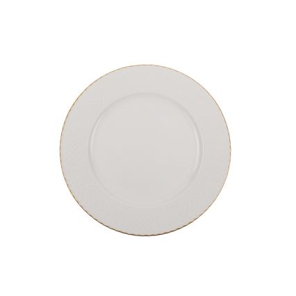 Service de table 18 pièces en porcelaine blanche et dorée