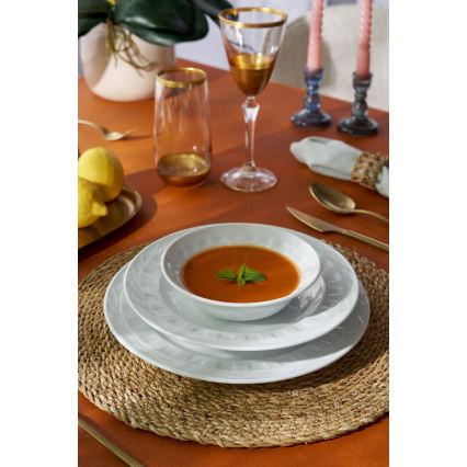 Service de table 18 pièces en porcelaine blanche