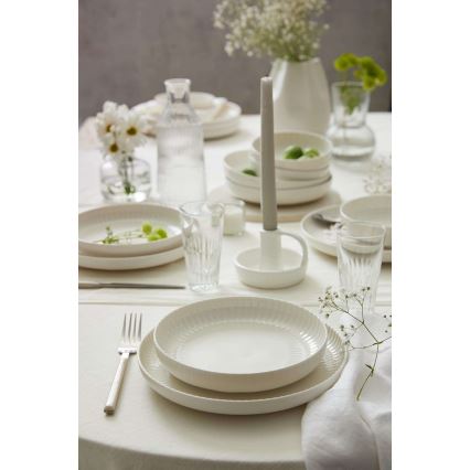 Service de table 18 pièces en porcelaine blanche