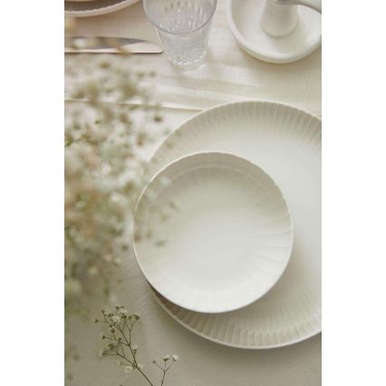 Service de table 18 pièces en porcelaine blanche