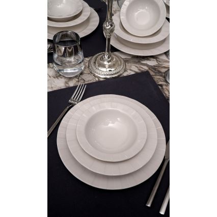 Service de table 18 pièces en porcelaine blanche