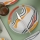 Service de table 18 pièces multicolore en porcelaine