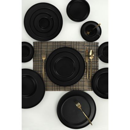 Service de table 20 pièces en grès noir