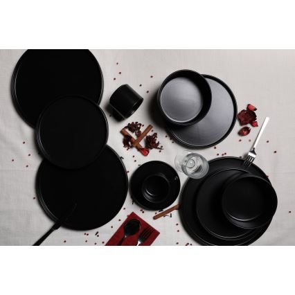 Service de table 20 pièces en grès noir