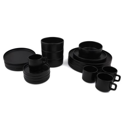 Service de table 20 pièces en grès noir