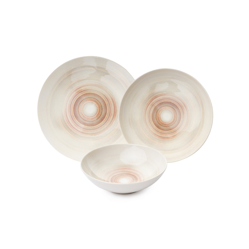 Service de table 24 pièces beige/porcelaine