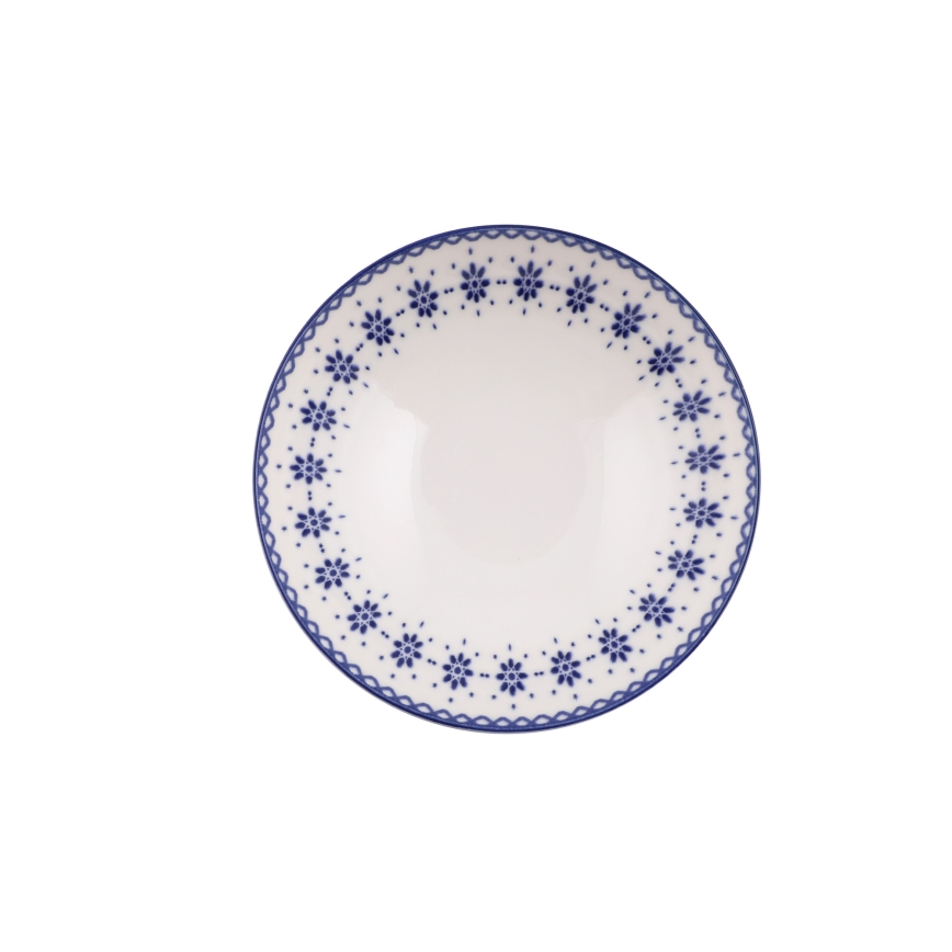Service de table 24 pièces blanc/bleu/porcelaine