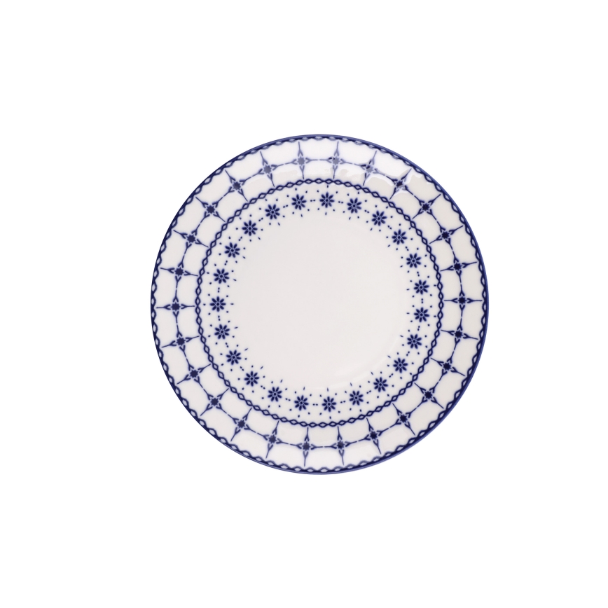 Service de table 24 pièces blanc/bleu/porcelaine