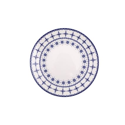 Service de table 24 pièces blanc/bleu/porcelaine