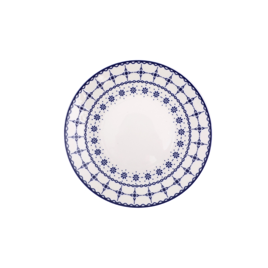 Service de table 24 pièces blanc/bleu/porcelaine