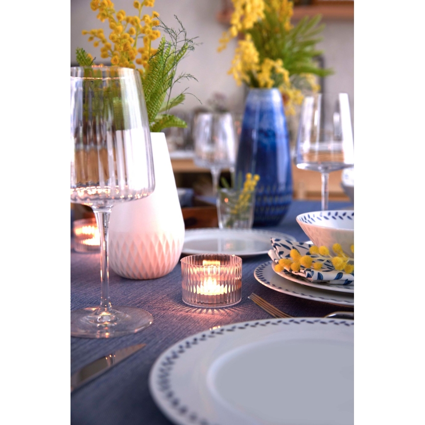 Service de table 24 pièces blanc/bleu/porcelaine