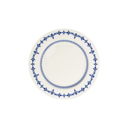 Service de table 24 pièces blanc/bleu/porcelaine