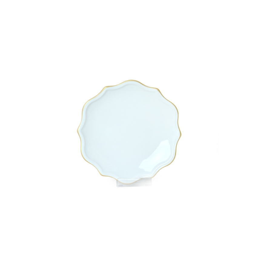 Service de table 24 pièces, blanc/doré, en grès