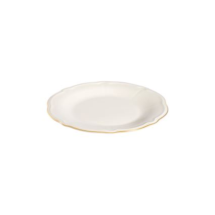 Service de table 24 pièces, blanc et doré, en porcelaine