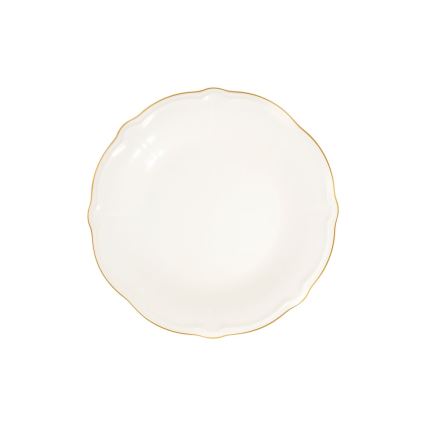 Service de table 24 pièces, blanc et doré, en porcelaine