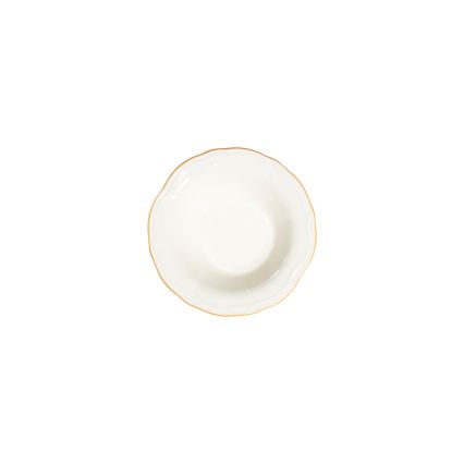 Service de table 24 pièces, blanc et doré, en porcelaine