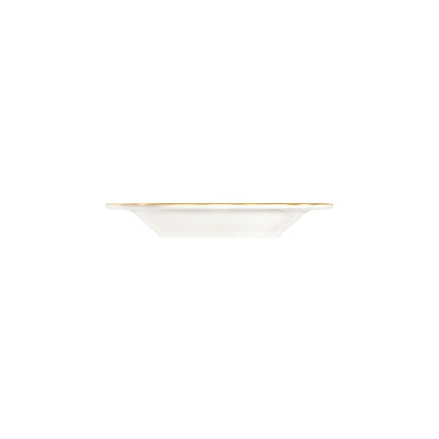 Service de table 24 pièces, blanc et doré, en porcelaine