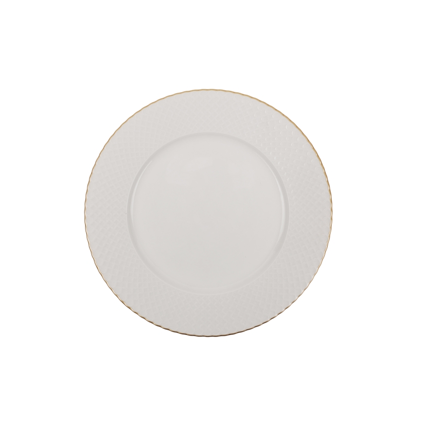 Service de table 24 pièces blanc/or/porcelaine