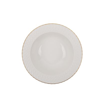Service de table 24 pièces blanc/or/porcelaine