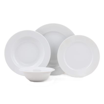 Service de table 24 pièces blanc/porcelaine