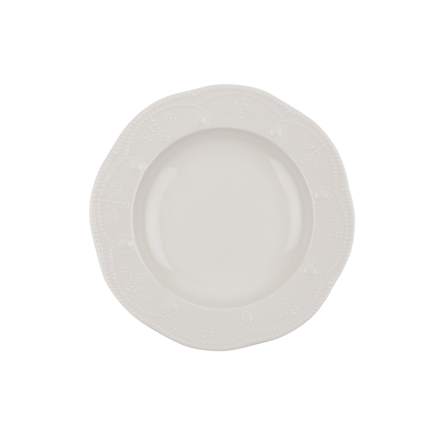 Service de table 24 pièces blanc/porcelaine