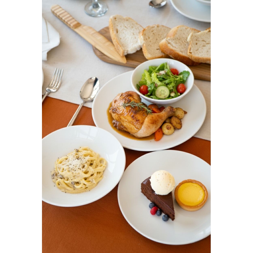 Service de table 24 pièces blanc/porcelaine
