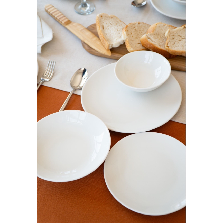 Service de table 24 pièces blanc/porcelaine