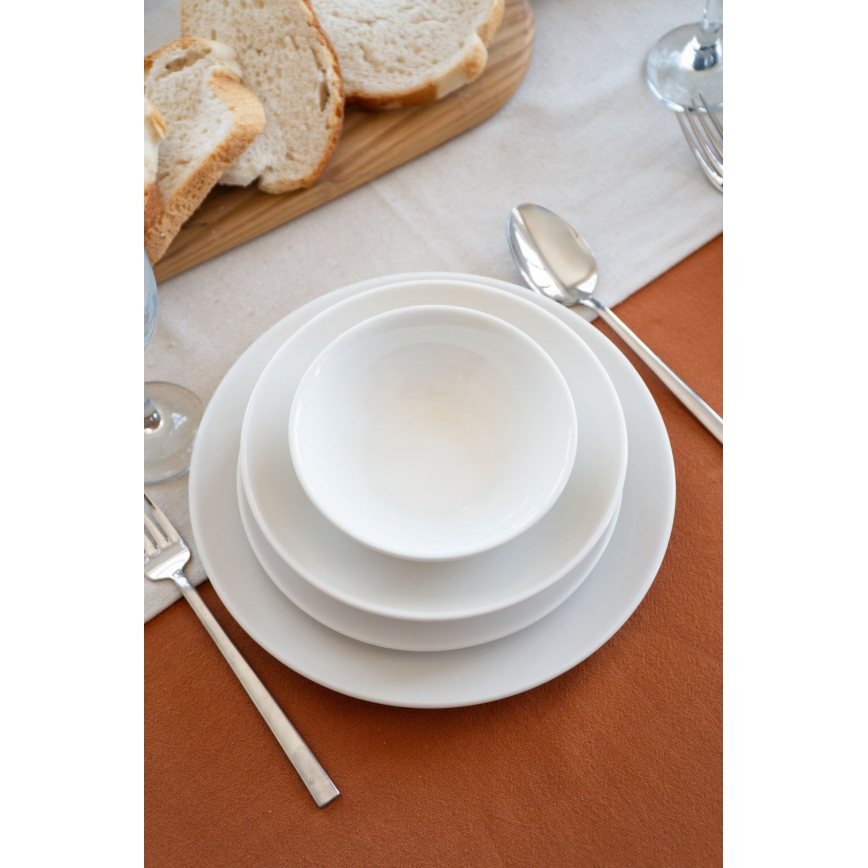 Service de table 24 pièces blanc/porcelaine