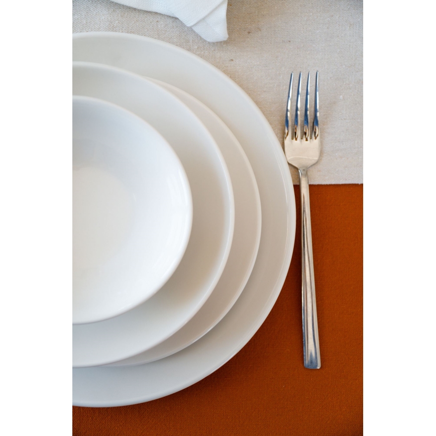 Service de table 24 pièces blanc/porcelaine